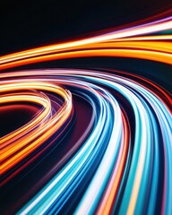 Poster - Hyper-Velocity Digital Flow Quantum AI Visualization with Dynamic Light Streams - Next-Gen Tech Innovation and High-Performance Data Dynamics