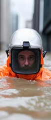 Poster - Climate Crisis Resilience Urban Emergency Response in High-Performance Gear - Frontline Professional Navigating Extreme Weather Disaster with Precision and Survival Expertise