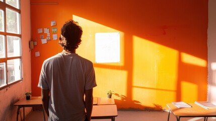 Aufkleber - Golden Hour Creativity Minimalist Workspace Design Revealing Gen Z Productivity, Mindful Learning and Innovative Digital Collaboration Strategies