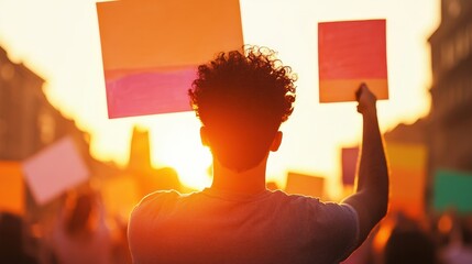 Poster - Golden Hour Activism Empowering Gen Z Social Justice Movement - Inclusive Protest Narrative Capturing Intersectional Solidarity and Transformative Community Engagement