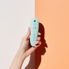 Aufkleber - Minimalist Smart Home Revolution Ergonomic Pastel Tech Remote Redefining Intuitive Living Spaces with Elegant User-Centric Design