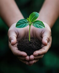 Aufkleber - Regenerative Hope Eco-Conscious Sustainability Narrative with Seedling Growth - Climate Action and Green Innovation Visual Metaphor