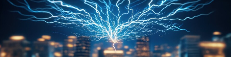 Aufkleber - Dynamic Electrical Energy Visualization Quantum-Inspired Lightning Phenomenon Capturing Climate Tech Innovation for Sustainability and Risk Management Insights
