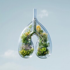 Poster - Sustainable Breathing Ecosystems Innovative Climate Resilience Visualization with Biodesign Greenhouse Lungs - Eco-Innovative Environmental Protection Concept