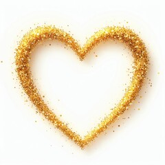 Aufkleber - Golden heart shape made of glistering sparkles, shimmering reflective dots. Shiny metallic glitter frame ideal for luxury elegant decor, rich glamourous overlay, vibrant Valentines Day celebration