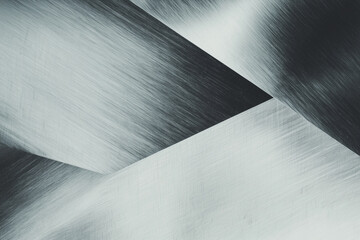 Poster - Abstract metallic background with overlapping brushed metal triangles