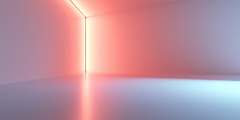 Poster - futuristic minimal room with glowing edges and sleek surfaces, creating serene ambiance