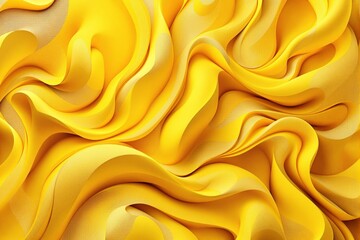 Poster - Abstract yellow waves forming a flowing pattern on a vibrant background.