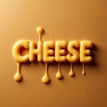 creative font where each letter appears made of melted, gooey cheese with realistic drips, perfect for a fun food-themed logo, Cheese (7)