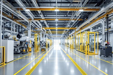 Poster - Modern Industrial Factory with Machinery and Equipment.