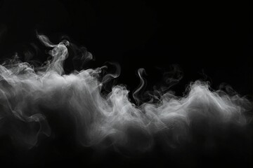 Poster - Abstract smoke background with swirling white mist on dark backdrop.