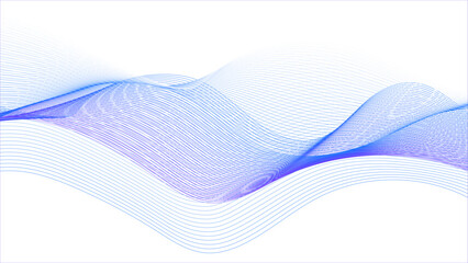Wall Mural - abstract blue waving stream sounds patical on a white background.