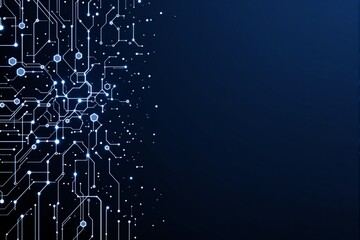 Poster - Abstract digital circuit board design with glowing connections.