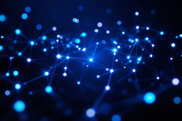 Poster - Abstract business network on dark background.