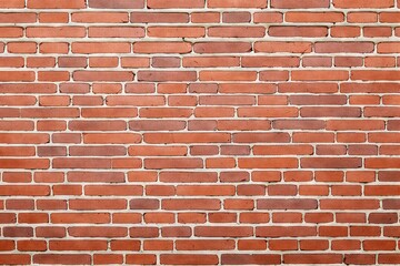 Poster - Red brick wall texture with white mortar.