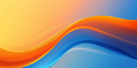 Poster - The image showcases a vibrant abstract design featuring smooth pastel waves in shades of blue, orange, and pink creating a calming and visually appealing background.