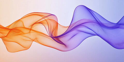 Fototapete - Wavy design element,abstract transparent color wave.