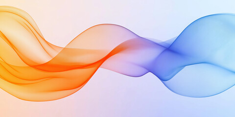 Fototapete - Wavy design element,abstract transparent color wave.