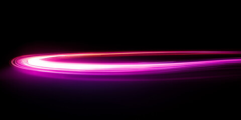 Fototapete - Magic luminous azure glow design element on dark background, flash luminosity, abstract neon motion glowing wavy lines. Futuristic technology concept. Vector illustration