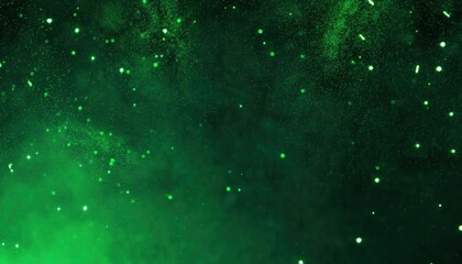 Fototapete - mesmerizing abstract green bokeh with glowing particles, ideal for backgrounds, digital art, sci-fi, and futuristic designs