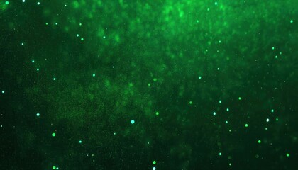 Fototapete - mesmerizing abstract green bokeh with glowing particles, ideal for backgrounds, digital art, sci-fi, and futuristic designs