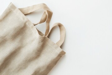 Poster - Simple linen tote bag on a light background, perfect for shopping or everyday use in sustainable fashion