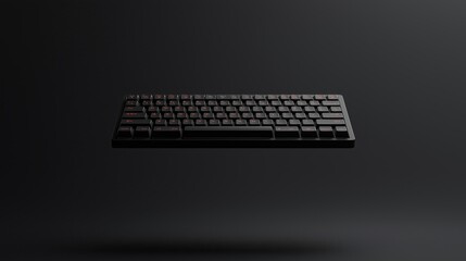 Aufkleber - A single floating keyboard key against a matte black surface