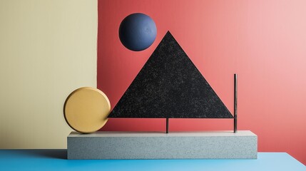 Aufkleber - A triangle, square, and circle arranged in an artistic balance