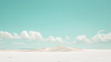 Aufkleber - A vast desert with only a single sand dune under a pale blue sky
