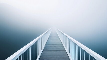 Poster - A white bridge extending into an endless mist