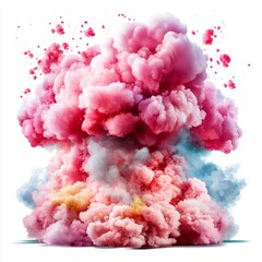 Poster - Dramatic explosion of colorful smoke abstract art installation digital artwork studio setting high angle view artistic expression