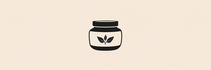 Poster - Minimalist spice jar logo featuring simple black and white design ideal for elegant herbal branding in modern kitchens and restaurants