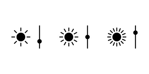 Wall Mural - brightness control icons set. screen brightness and contrast level settings icon. vector illustratio