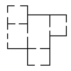 Poster - Sleek Black Floor Plan Minimalist Layout in Simple Outline