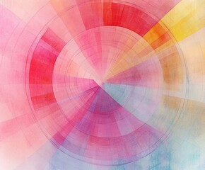 Poster - Radiant Burst of Color: An abstract and vibrant visual composition featuring concentric circles, a dynamic explosion of hues creating a sense of energy and movement.