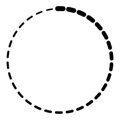 Poster - Sleek Black Dashed Circle Geometric Pattern in Simple Outline