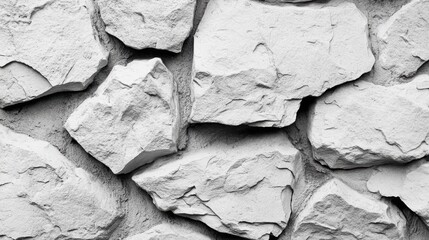 Poster - textured stone wall: a close-up shot reveals a textured wall constructed from irregularly shaped sto