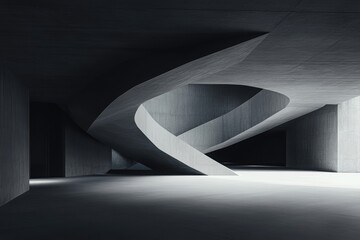 Poster - monumental architecture: a stunning, minimalist image captures the graceful curves of a modern concr