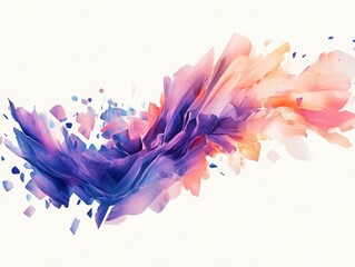 Fototapete - Abstract colorful dynamic composition: An abstract, colorful and dynamic composition. This artistic rendering features a flowing, fragmented form in a range of vibrant hues.