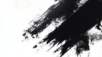 Poster - dynamic brushstrokes: bold black paint streaks dramatically across the surface, creating a powerful 