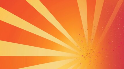 Poster - Radiant Sunburst: An eye-catching digital illustration showcases a dynamic sunburst design with vibrant gradients of orange and yellow, emanating outwards from a central point