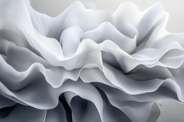 Poster - abstract flowing fabric: a captivating display of soft, layered fabric undulating in a mesmerizing d