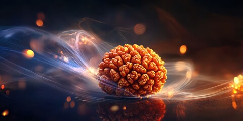 Poster - vivid cell: an eye-catching illustration of a cell, exuding an ethereal and dynamic aura with vibran