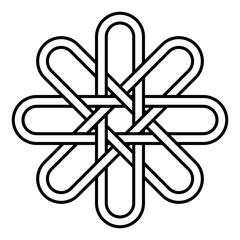 Poster - Black Star Knot Symbolic Pattern in Simple Outline