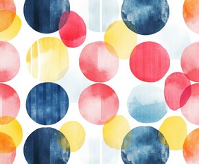 Poster - Colorful Dot Abstract: A vibrant composition of overlapping watercolor dots in various sizes and colors creating a playful and artistic backdrop for your projects.