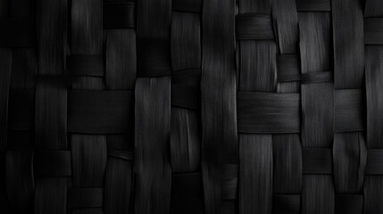 Poster - Dark Woven Texture: An up-close view reveals a dark, intricate woven texture with shadows and highlights, creating a rich, tactile pattern. 