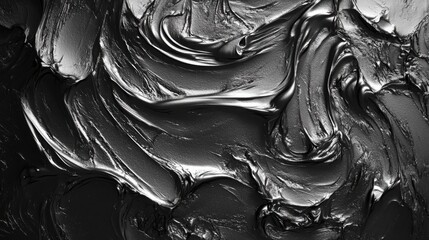 Poster - abstract metallic texture: a high-angle, close-up view of an abstract, textured surface with flowing