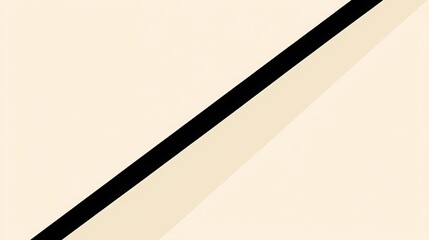 Poster - Diagonal Elegance: A minimalist composition features a sleek diagonal black line intersecting a subtle, cream-colored background.