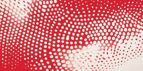 Poster - Dots and Hues: A dynamic, abstract composition. Dots scatter across the canvas, and a vibrant red hue creates a sense of movement and visual interest.
