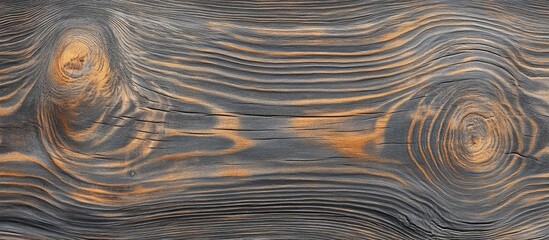 Aufkleber - Weathered tree rings in a cross-section of a cut log displaying intricate dark brown and orange wood textures with a smooth background.